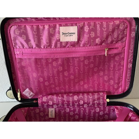 Juicy Couture Hot Pink Embossed Hearts 21" Spinner Carry-On Suitcase Luggage NEW - Picture 13 of 14